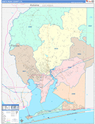 Santa Rosa County Wall Map Color Cast Style